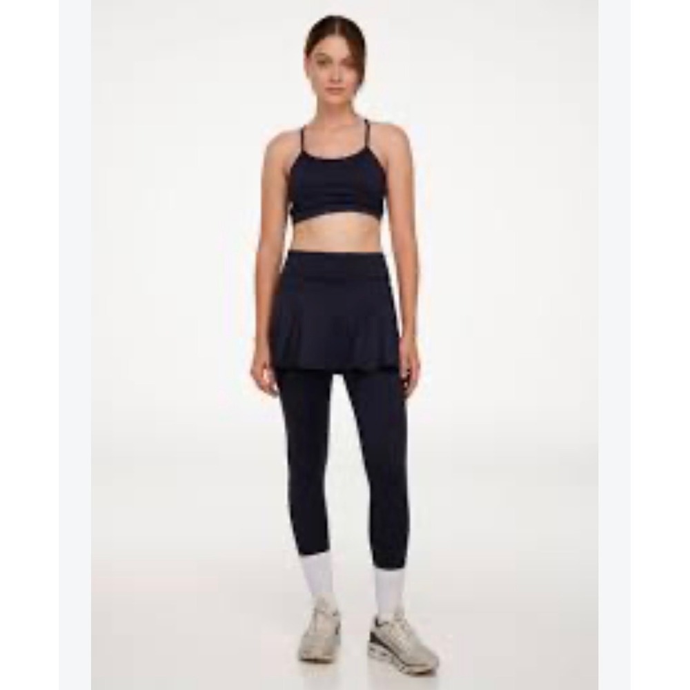 Dona Jo Skirted Legging Black Size 2 Large Activewear Tennis Running Skort Pants